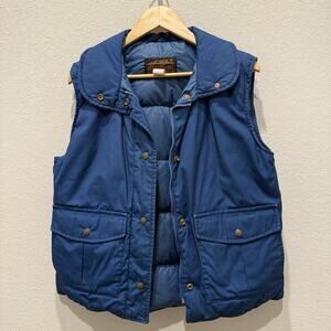 Vintage Eddie Bauer Puffer Vest Jacket Size Small Blue Goose Down Insulated